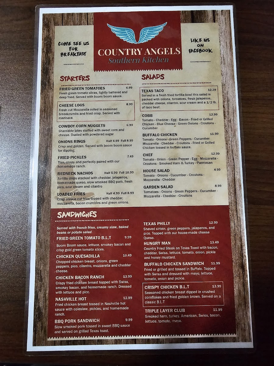 Country Angels Menu - Image 1